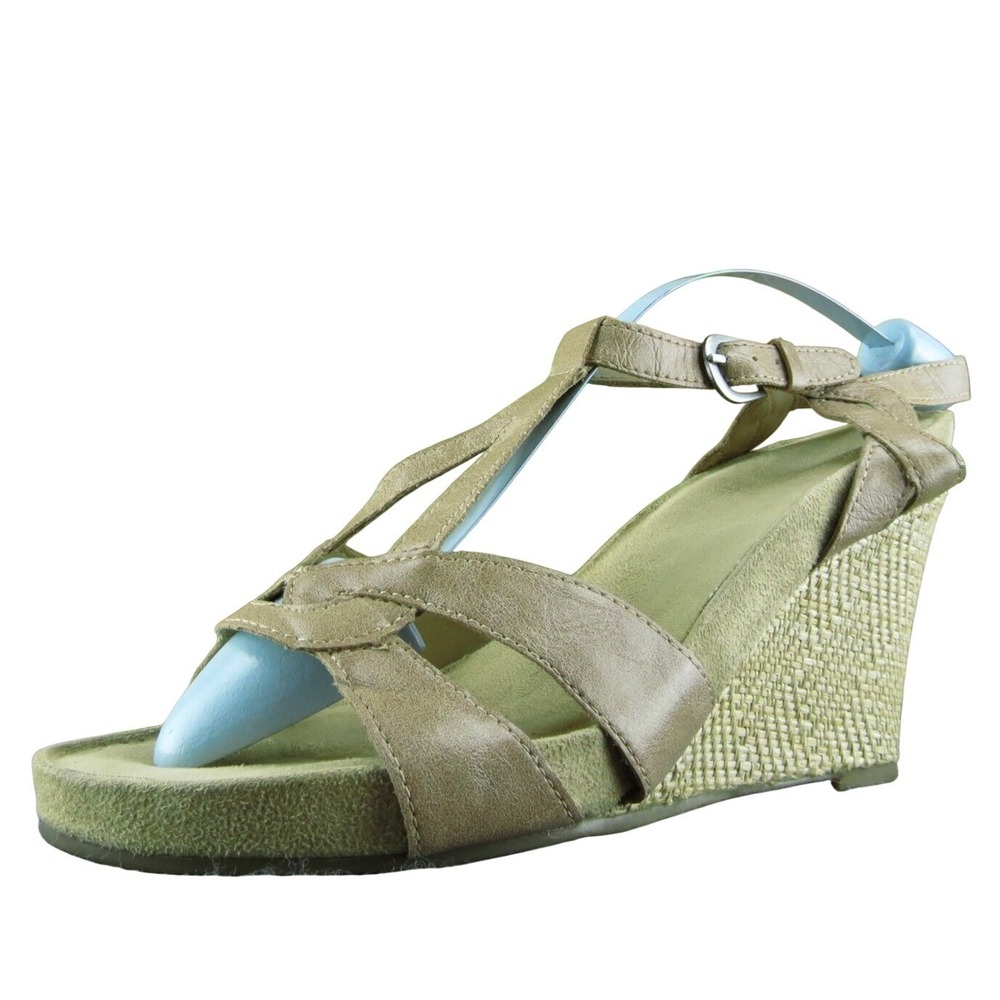 Aerology‎ Plush Women Gladiator Sandal Shoes Beige Synthetic Size 9 Medium